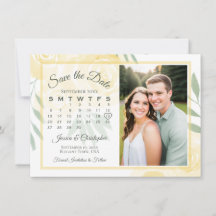 Calendrier et mariage photo de roses boho jaune et