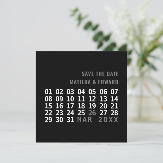 Save The Date Calendrier graphique moderne mariage enregistrer l (Debout devant)