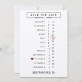 Save The Date Calendrier Mariage Enregistrer la date (Devant)
