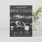 Save The Date Calendrier mariage Enregistrer La Date Aimant Réfr (Debout devant)