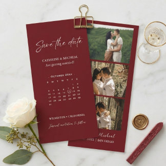 Save The Date Calendrier Mariage Photobooth bande cadre Enregist