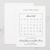 Save The Date Calendrier Minimaliste d'Événement (Devant / Derrière)