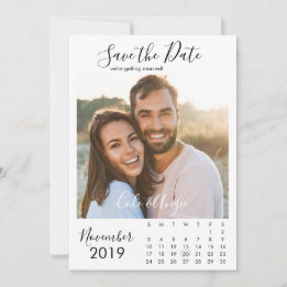 Save The Date Calendrier minimaliste Enregistrer la date avec ph