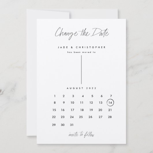 Save The Date Calendrier moderne Kraft changer la date (Devant)