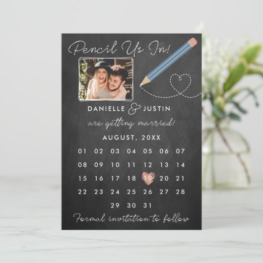 Save The Date Calendrier moderne "Pencil Us In" (Debout devant)