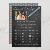 Save The Date Calendrier moderne "Pencil Us In" (Devant / Derrière)