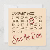 Save The Date Calendrier personnalisé simple + votre photo, back (Devant)