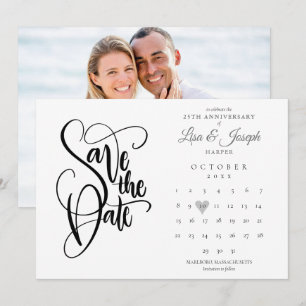 Save The Date Calendrier Photo 25e Anniversaire de Mariage