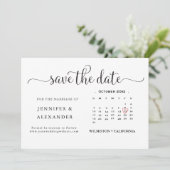 Save The Date Calendrier photo moderne élégant Mariage blanc (Debout devant)