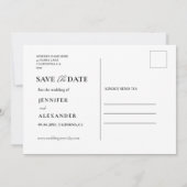 Save The Date Calendrier photo moderne élégant Mariage blanc (Dos)
