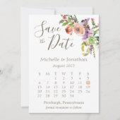 Save The Date Calendrier Photo Sage Green Boho Fleurs Mariage (Devant)