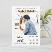 Save The Date Calendrier photo simple et élégant (Debout devant)
