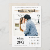 Save The Date Calendrier photo stylé simple (Devant / Derrière)