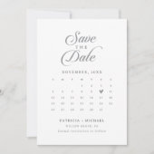 Save The Date Calendrier QR Code Calligraphie Chic Classique (Devant)