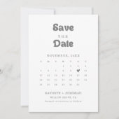Save The Date Calendrier QR Code Formel Simple (Devant)