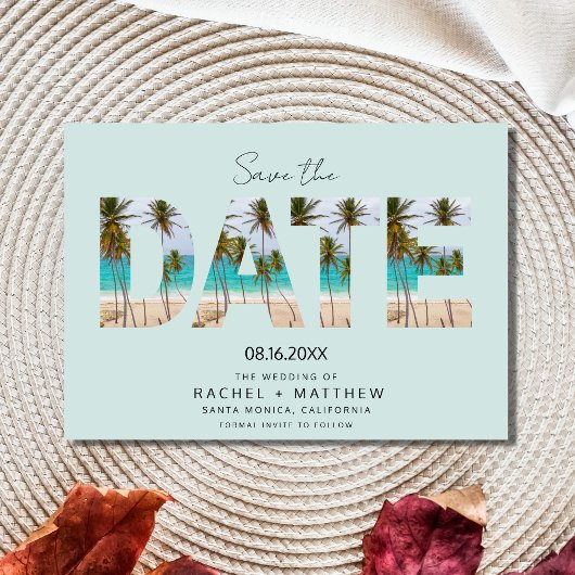 Save The Date California Beach Photo Wedding Enregistrer la date