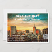 Save The Date California Mariage Travel Poster Style QR Code (Devant)