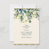 Save The Date Calla des marais blanc et Eucalyptus (Dos)