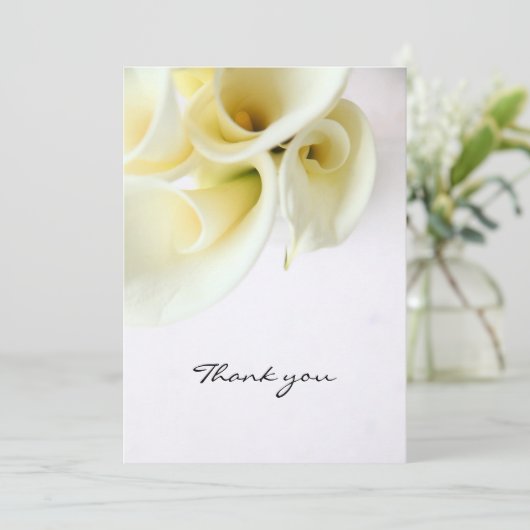 Save The Date Calla lilies with text space thank you card (Debout devant)