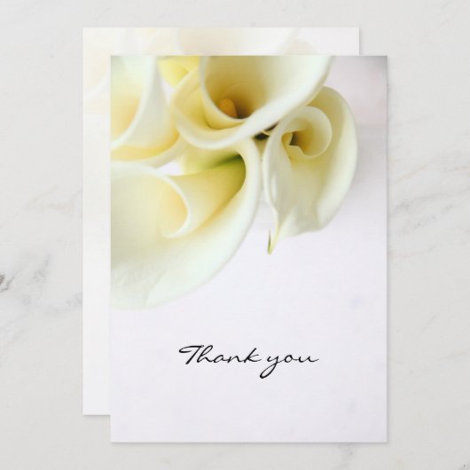 Save The Date Calla lilies with text space thank you card (Devant / Derrière)