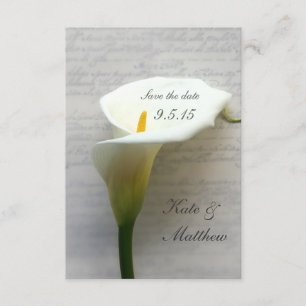 Save The Date Calla lily sur écriture manuscrite enregistrer la