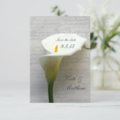 Save The Date Calla lily sur écriture manuscrite enregistrer la  (Debout devant)