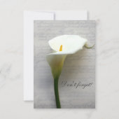 Save The Date Calla lily sur écriture manuscrite enregistrer la  (Dos)