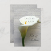 Save The Date Calla lily sur écriture manuscrite enregistrer la  (Devant / Derrière)