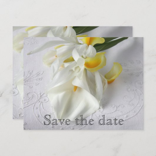Save The Date Calla lys et iris (Devant / Derrière)