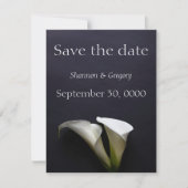 Save The Date Calla ment sur un arrière - plan sombre (Devant)