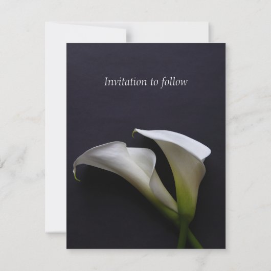 Save The Date Calla ment sur un arrière - plan sombre (Dos)