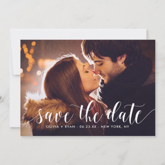 Save The Date Calligraphie | Annonce de mise en garde II (Devant)