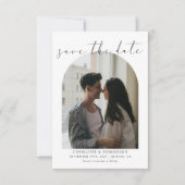 Save The Date Calligraphie Boho Arche Photo Monogramme de mariag (Devant)
