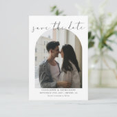 Save The Date Calligraphie Boho Arche Photo Monogramme de mariag (Debout devant)