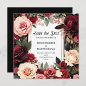 Save The Date Calligraphie Bourgogne Beauté (Devant / Derrière)