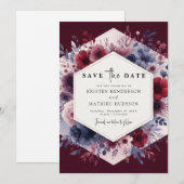 Save The Date Calligraphie Bourgogne Mariage (Devant / Derrière)