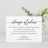 Save The Date Calligraphie Changement de plan Nouveau Mariage Ca (Debout devant)