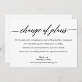 Save The Date Calligraphie Changement de plan Nouveau Mariage Ca (Devant / Derrière)