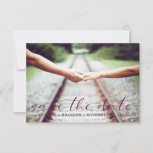 Save The Date Calligraphie Chic Fleurissant Mariage Photo Person
