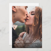 Save The Date Calligraphie classique mariage photo enregistrer l (Devant / Derrière)