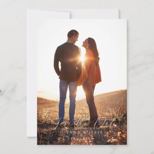 Save The Date Calligraphie classique moderne - Script photo (Devant)