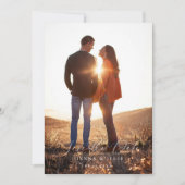 Save The Date Calligraphie classique moderne Script Taupe Photo (Devant)