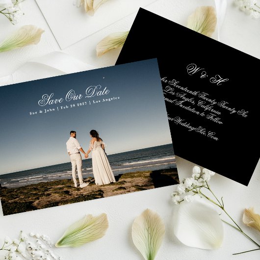 Save The Date Calligraphie classique traditionnelle Monogramme P