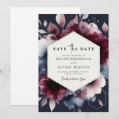 Save The Date Calligraphie de Bohême Bourgogne (Devant / Derrière)