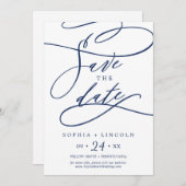 Save The Date Calligraphie de marine romantique | Fruit (Devant / Derrière)
