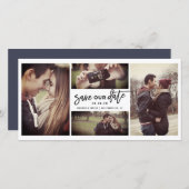 Save The Date Calligraphie de script de brosse moderne 4 photos  (Devant / Derrière)