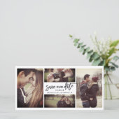 Save The Date Calligraphie de script de brosse moderne 4 photos (Debout devant)