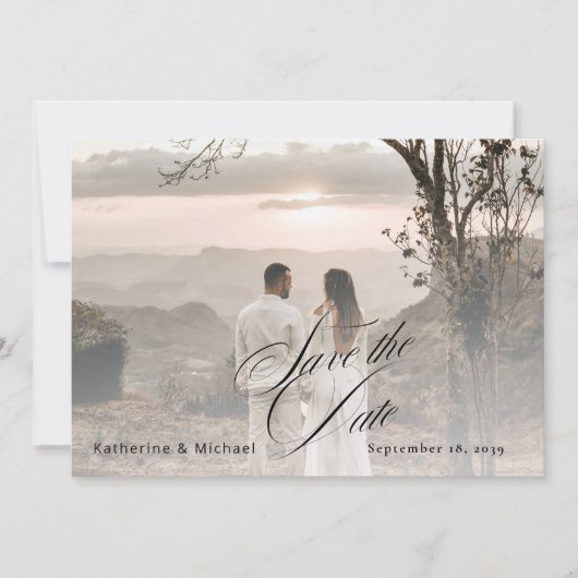 Save The Date Calligraphie de script romantique Ajouter Mariage (Devant)