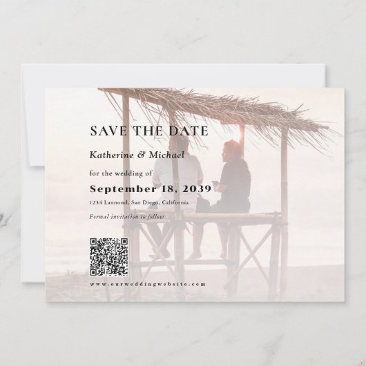 Save The Date Calligraphie de script romantique Ajouter Mariage (Dos)