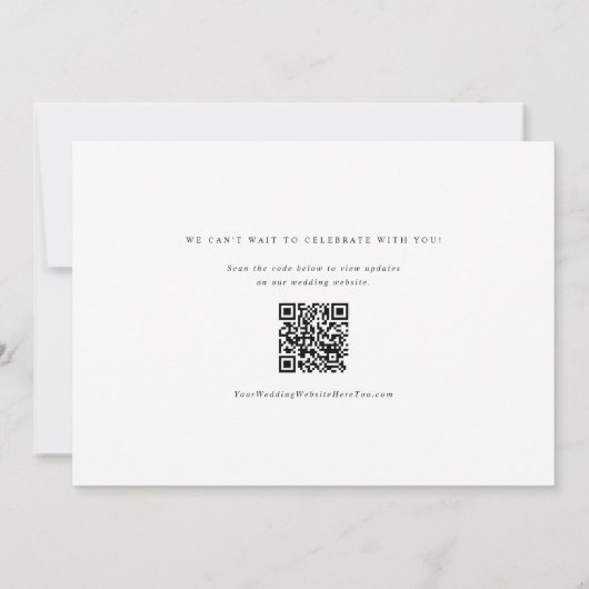 Save The Date Calligraphie délicate Moderne Mariage simple (Dos)